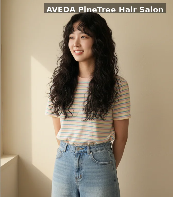서대문역 긴머리 히피펌 애프터 | 파인트리헤어살롱