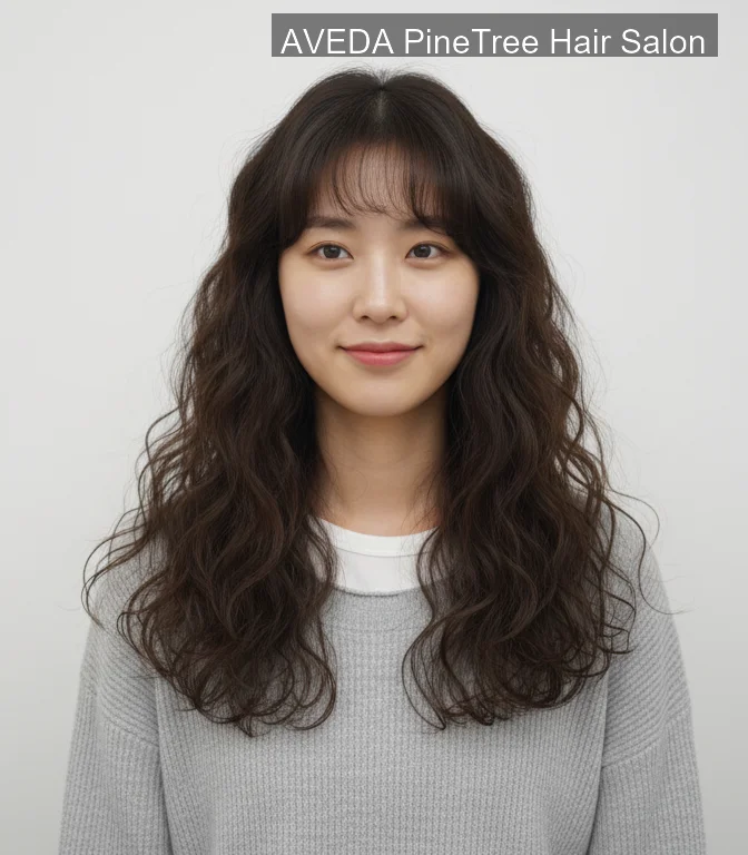 히피펌 시술 후 - 파인트리헤어살롱